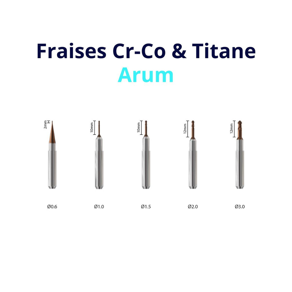 Fraises Chrome-Co & Titane Arum