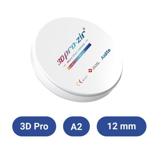 Disque zircone 3D PRO ⌀98.5mm - Épaisseur : 12 mm - AIDITE