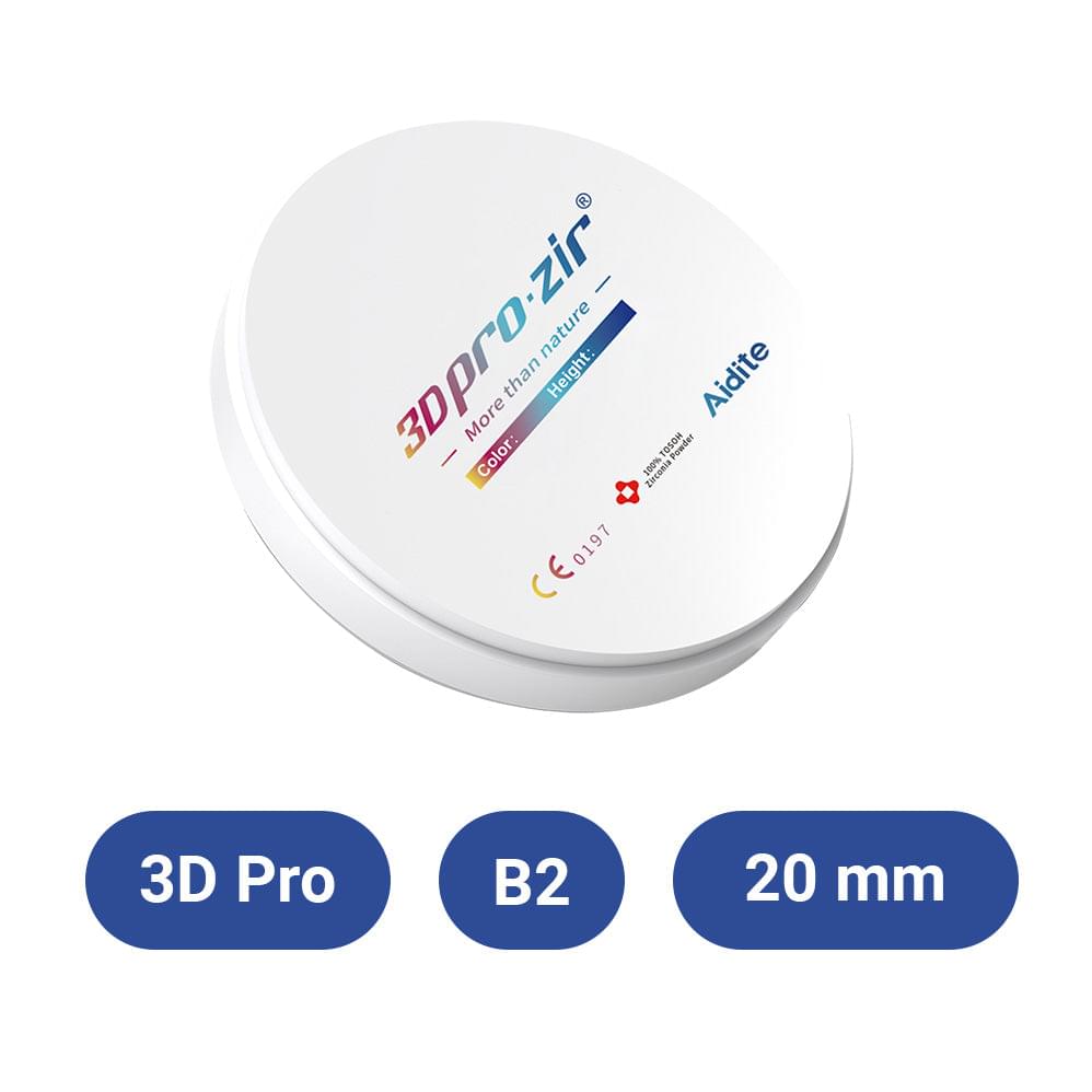 Disque zircone 3D PRO ⌀98.5mm - Épaisseur : 20 mm - AIDITE