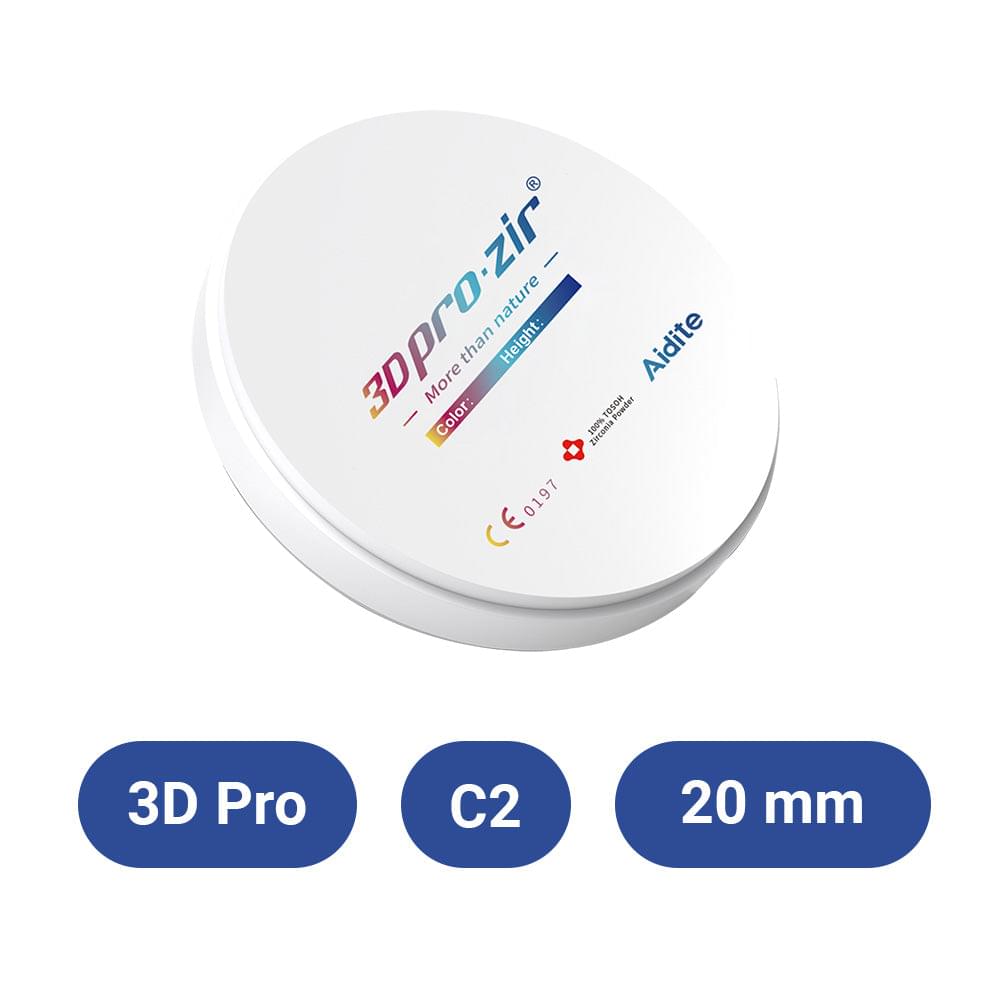 Disque zircone 3D PRO ⌀98.5mm - Épaisseur : 20 mm - AIDITE